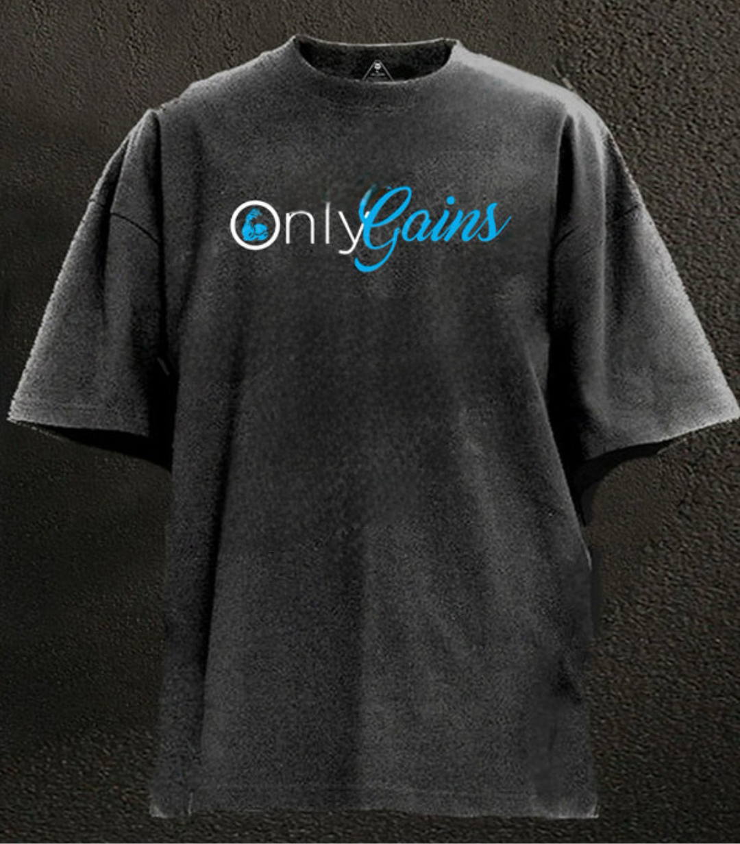 ONLY GAINS WASHED GYM SHIRT