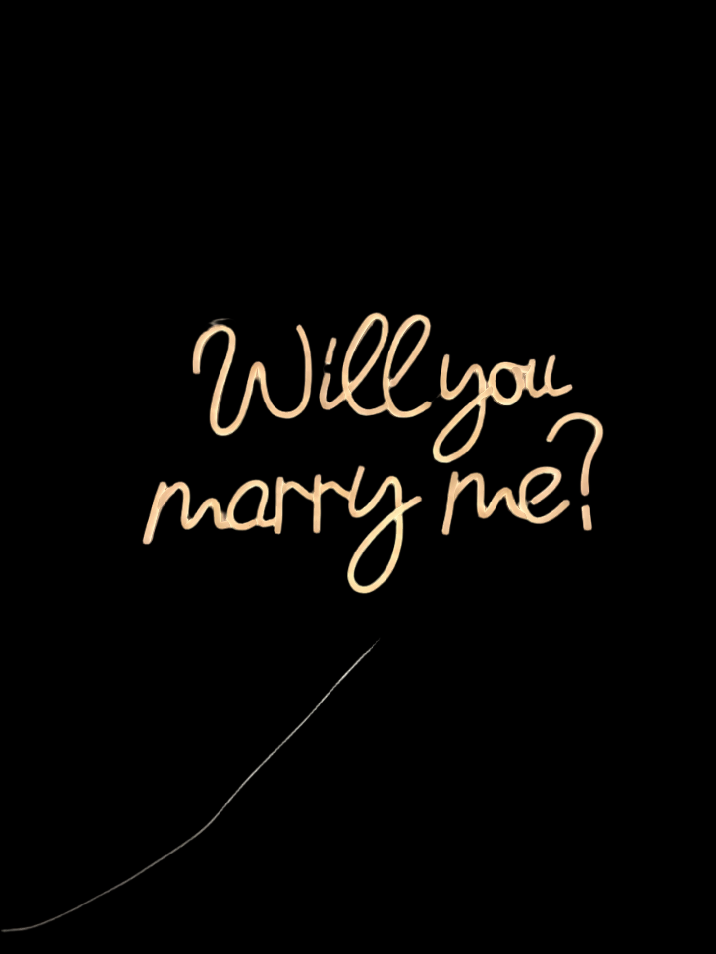 Neon sign Will you Marry Me Wall hanger with Chain or stick on wall hanging mounts