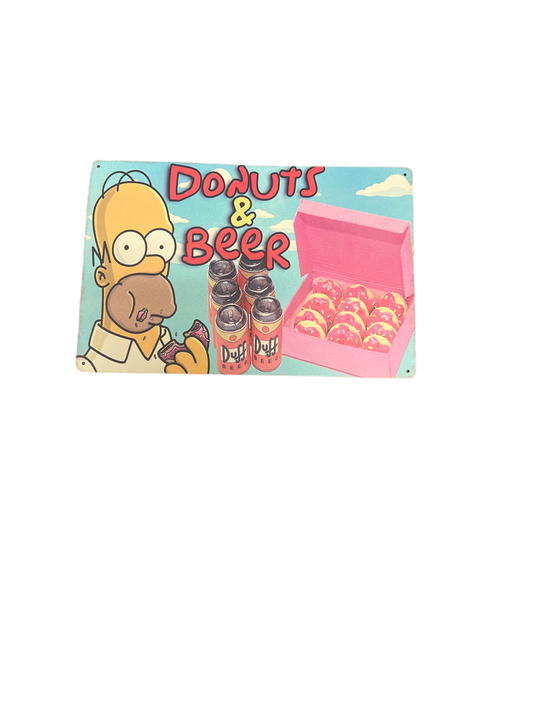 Homer Simpson Metal Sign             Size 8”x12”