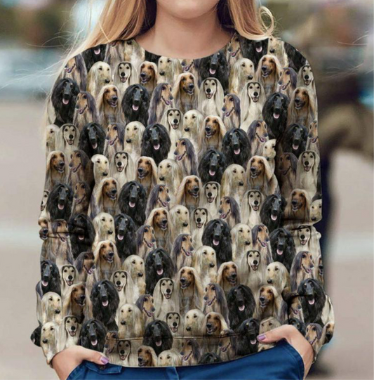 Afghan Hound Full Face long sleeve Shirt Large Fit