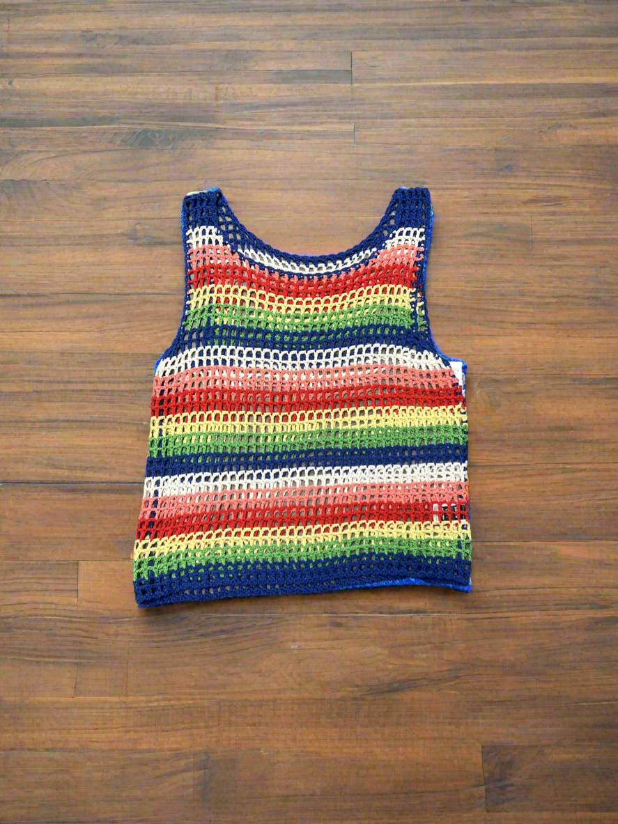 Rainbow Knitted Top Size Medium