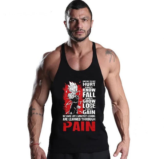 Men Tank Tops Vegeta Print Men Tank Top Fitness Sleeveless Tank Tops Shirt Bodybuilding Workout Men Vest Tops