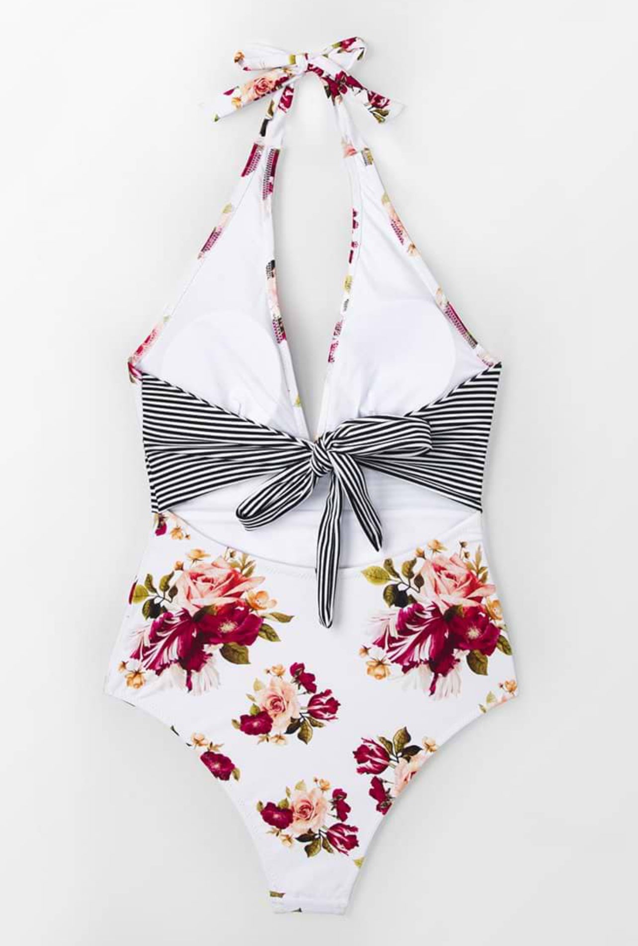 CUPSHE Midsummer Floral Halter One-Piece Swimsuit