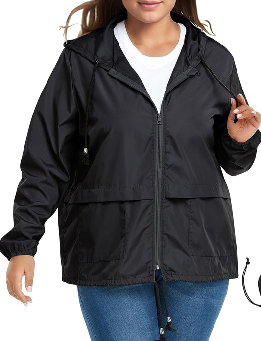 Rain Jackets for Women Raincoats for Women with Hood Packable Rain Coats Lightweight Outdoor Windbreaker