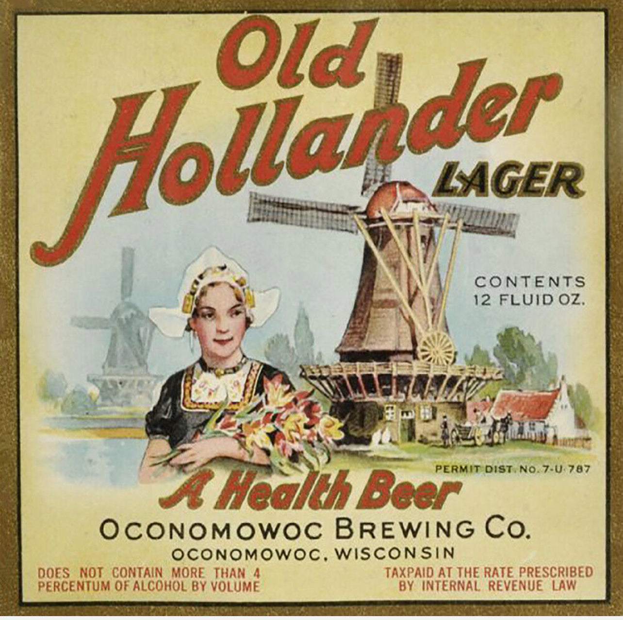 Vintage Old Hollander Lager Metal Sign Reproduction 8”x12”