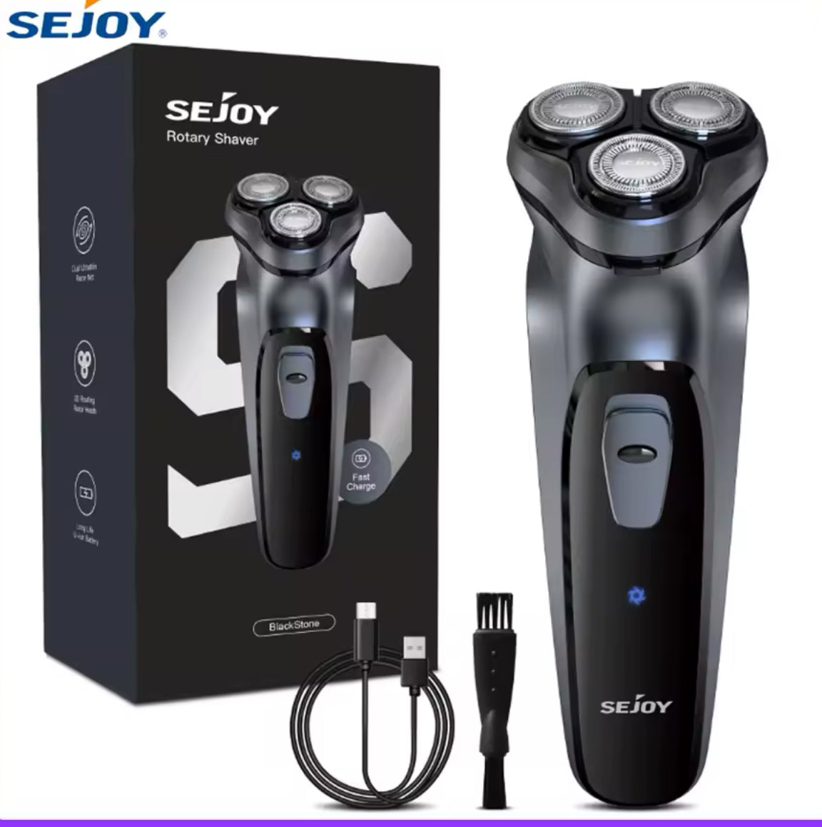 SEJOY Shaver Men USB Electric Shaver Powerful Beard Electric Razor Rechargeable WaterproofShaving