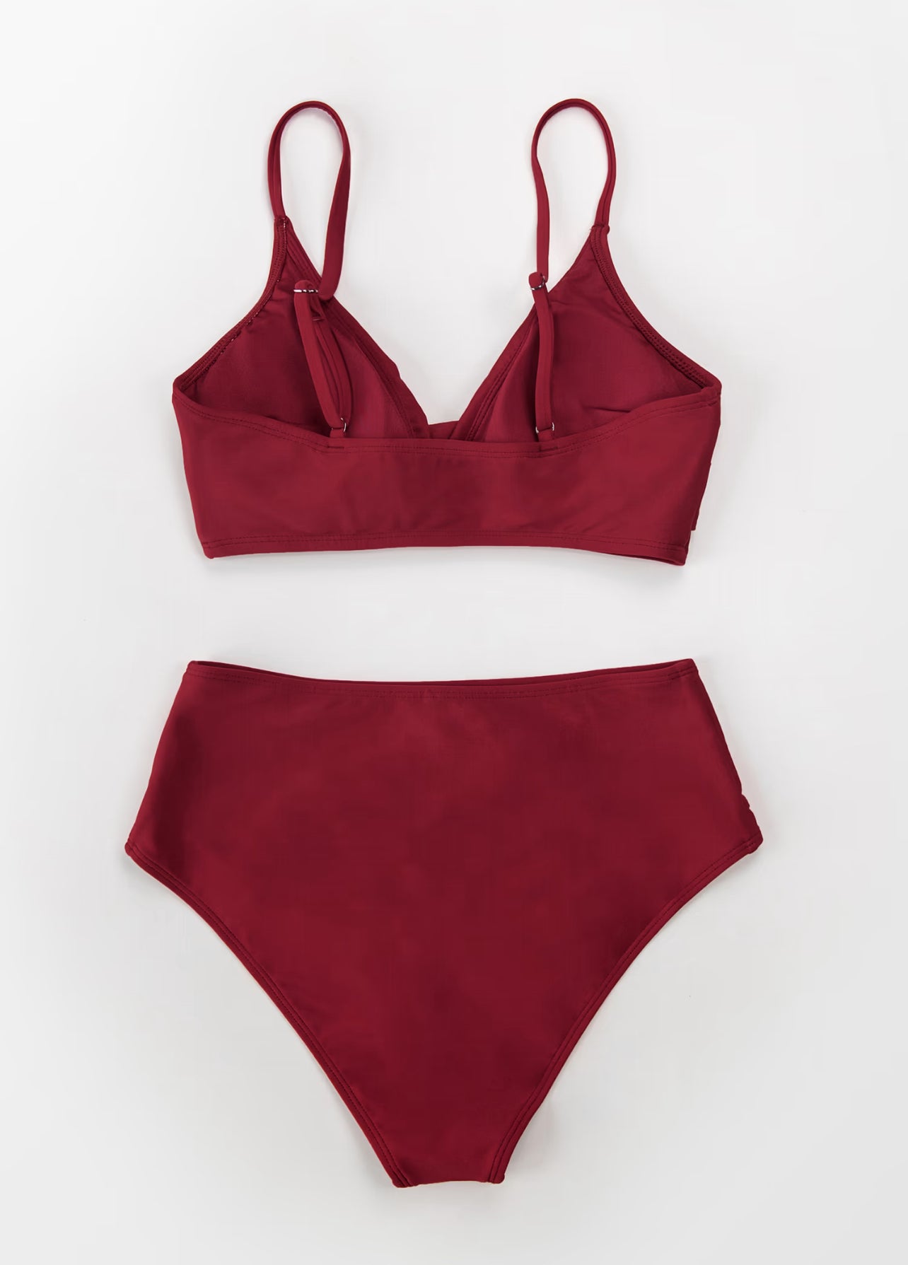 CUPSHE Marsala Twist High Waisted Bikini