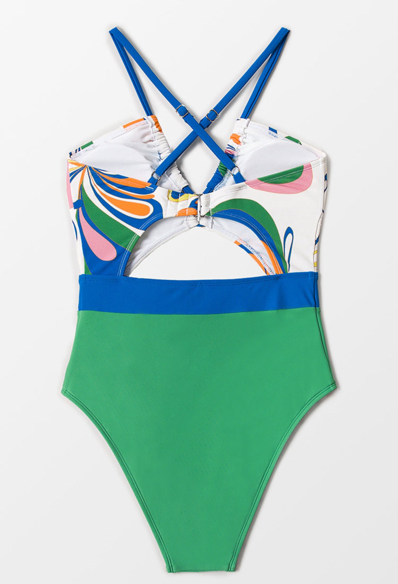 CUPSHE Swirlwind Cross Halter Cutout One Piece Swimsuit