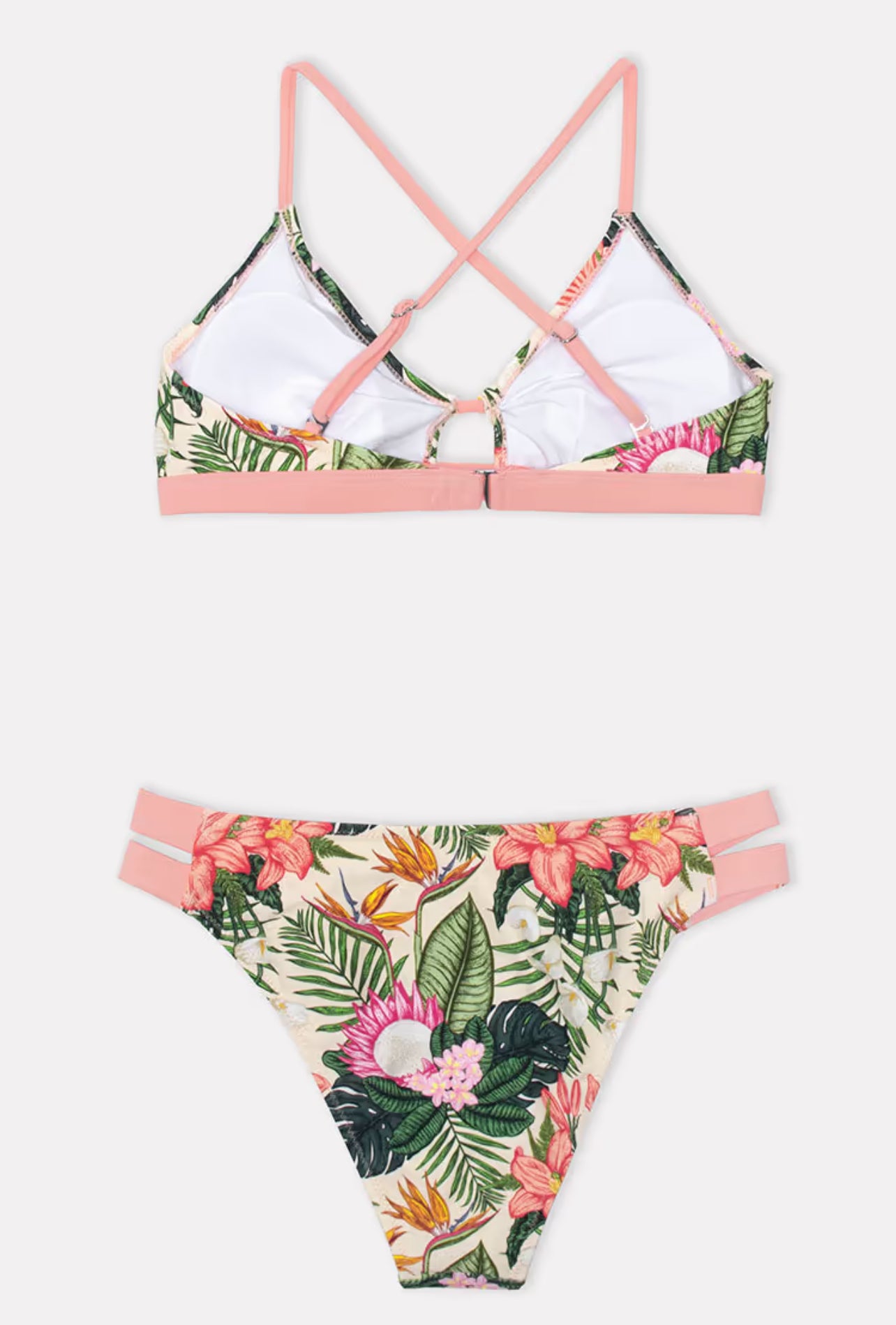 CUPSHE Carolyn Leafy and Floral Crisscross Strappy Bikini