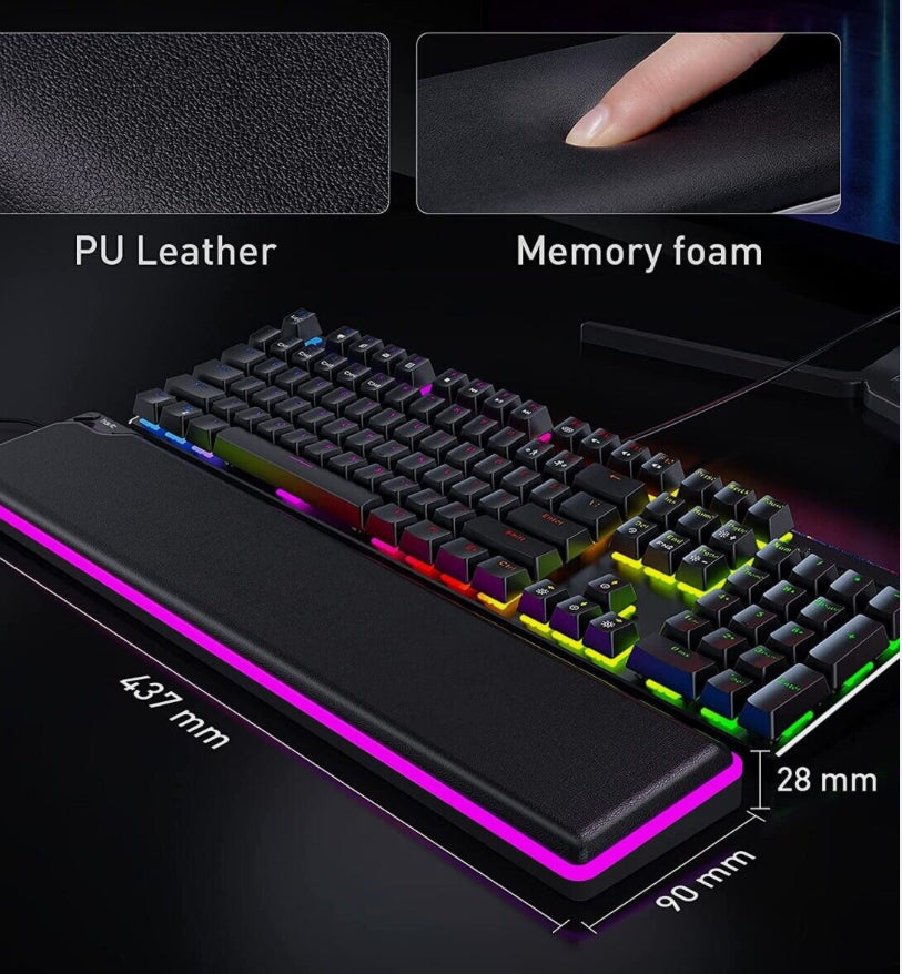 HAVIT MP906 RGB Keyboard Wrist Rest, Memory Foam Material, for Computer/Laptop