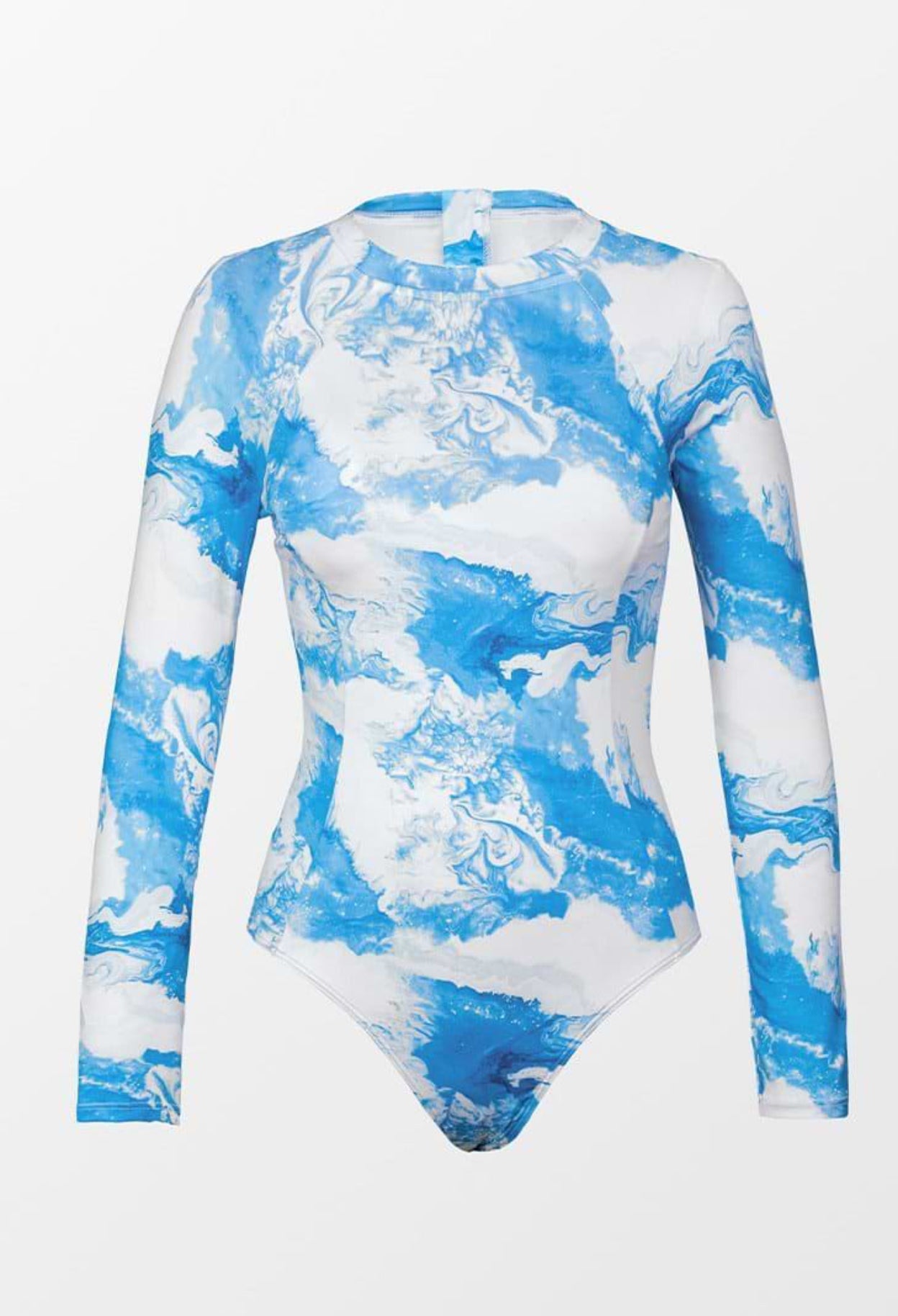 CUPSHE Kaila Abstract Print Long Sleeve One Piece Swimsuit