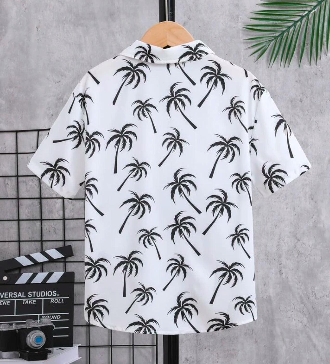 Mens Tree Print Shirt Sleeve Button Up shirt