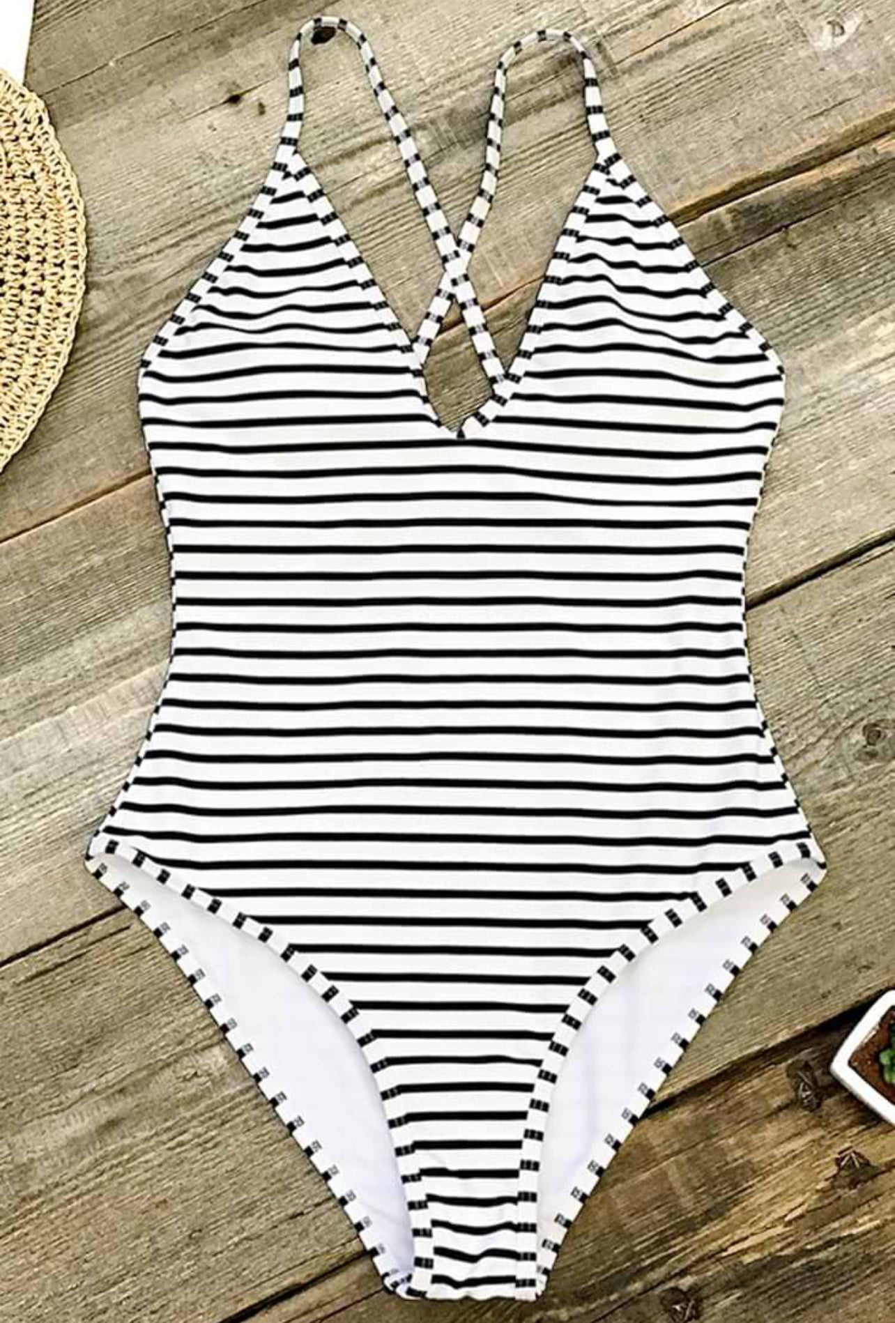 CUPSHE Lasting Appeal Stripe One Piece Swimsuit