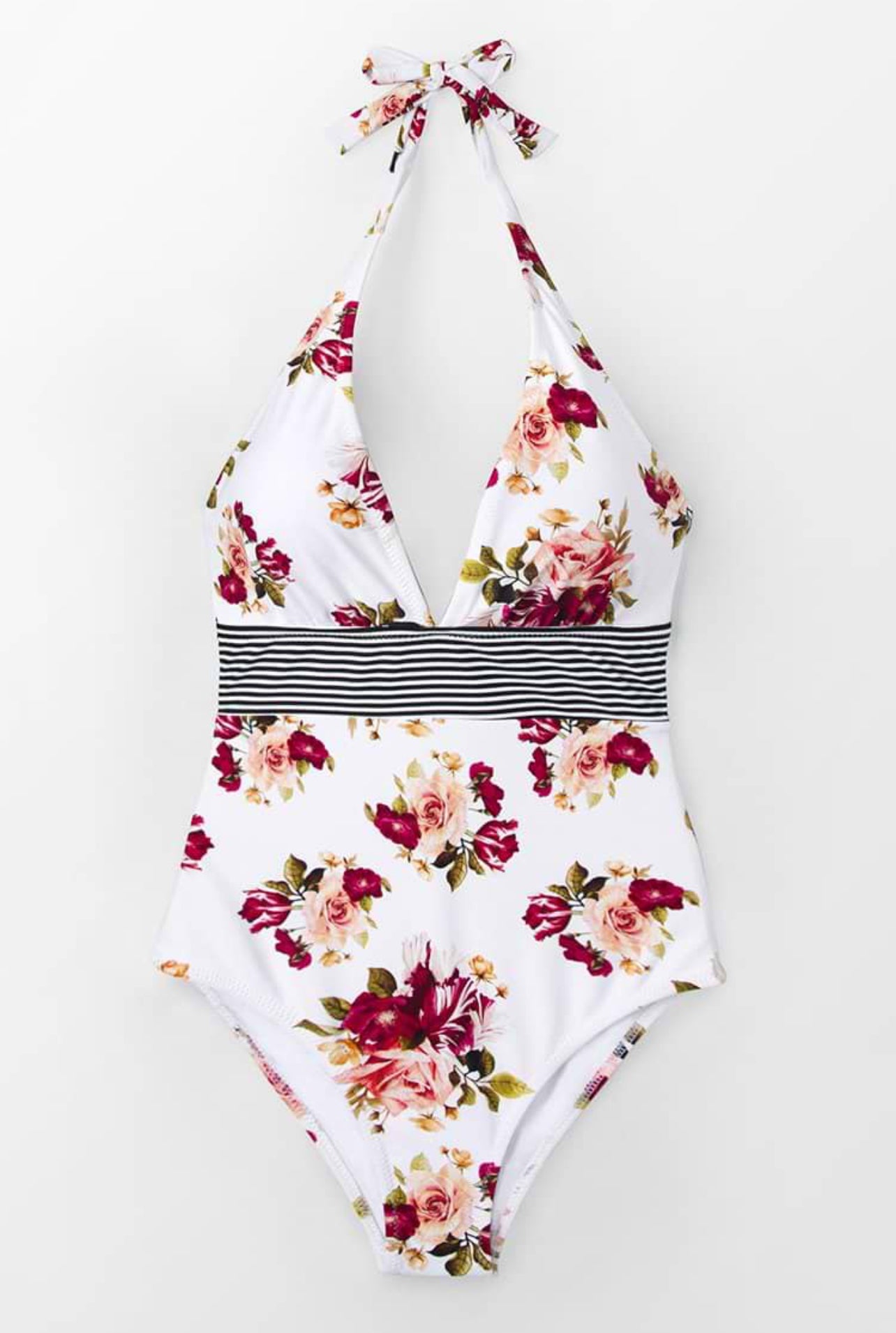 CUPSHE Midsummer Floral Halter One-Piece Swimsuit