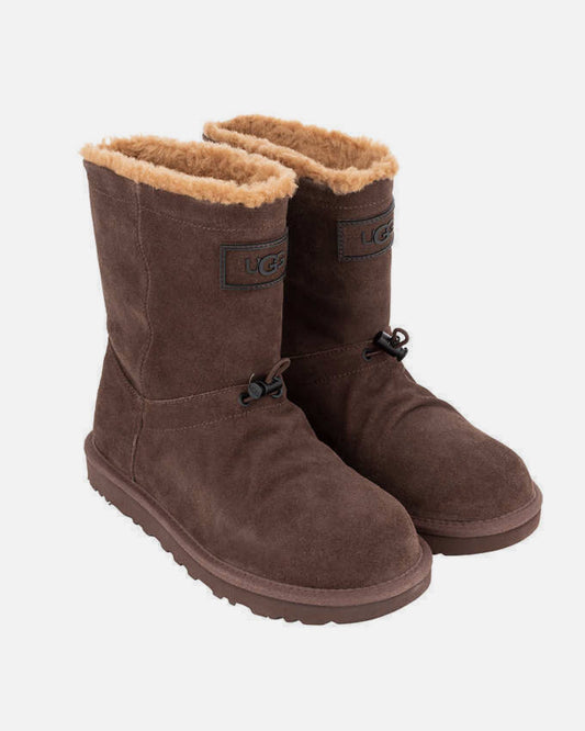 UGG CLASSIC SHORT TOGGLER CHESTNUT SUEDE SHEEPSKIN WOMEN'S BOOTS SIZE 11