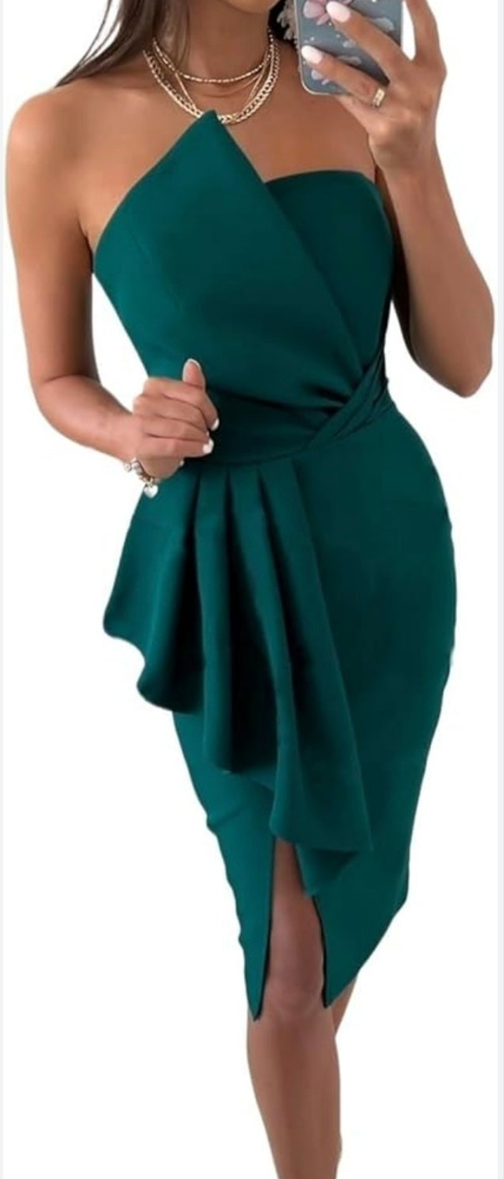 Womens strapless green dress