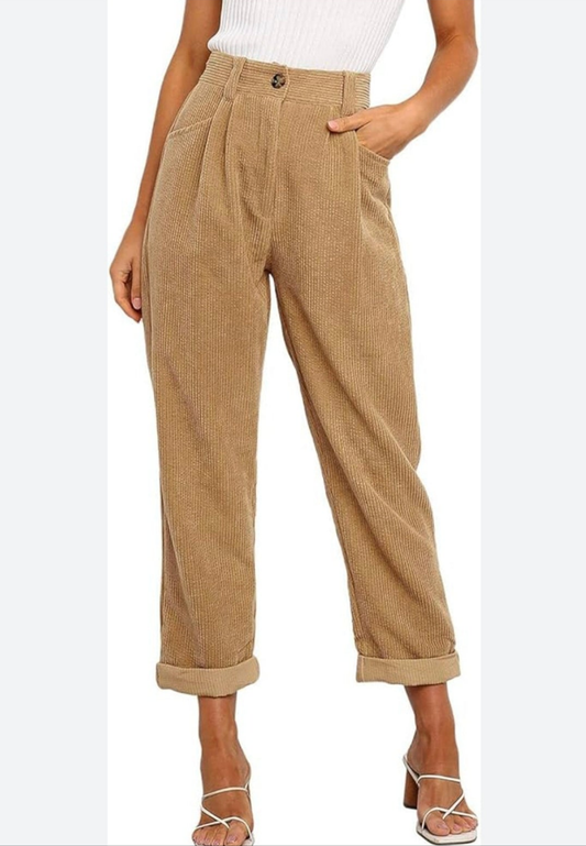 Womens 3/4 length corduroy pants