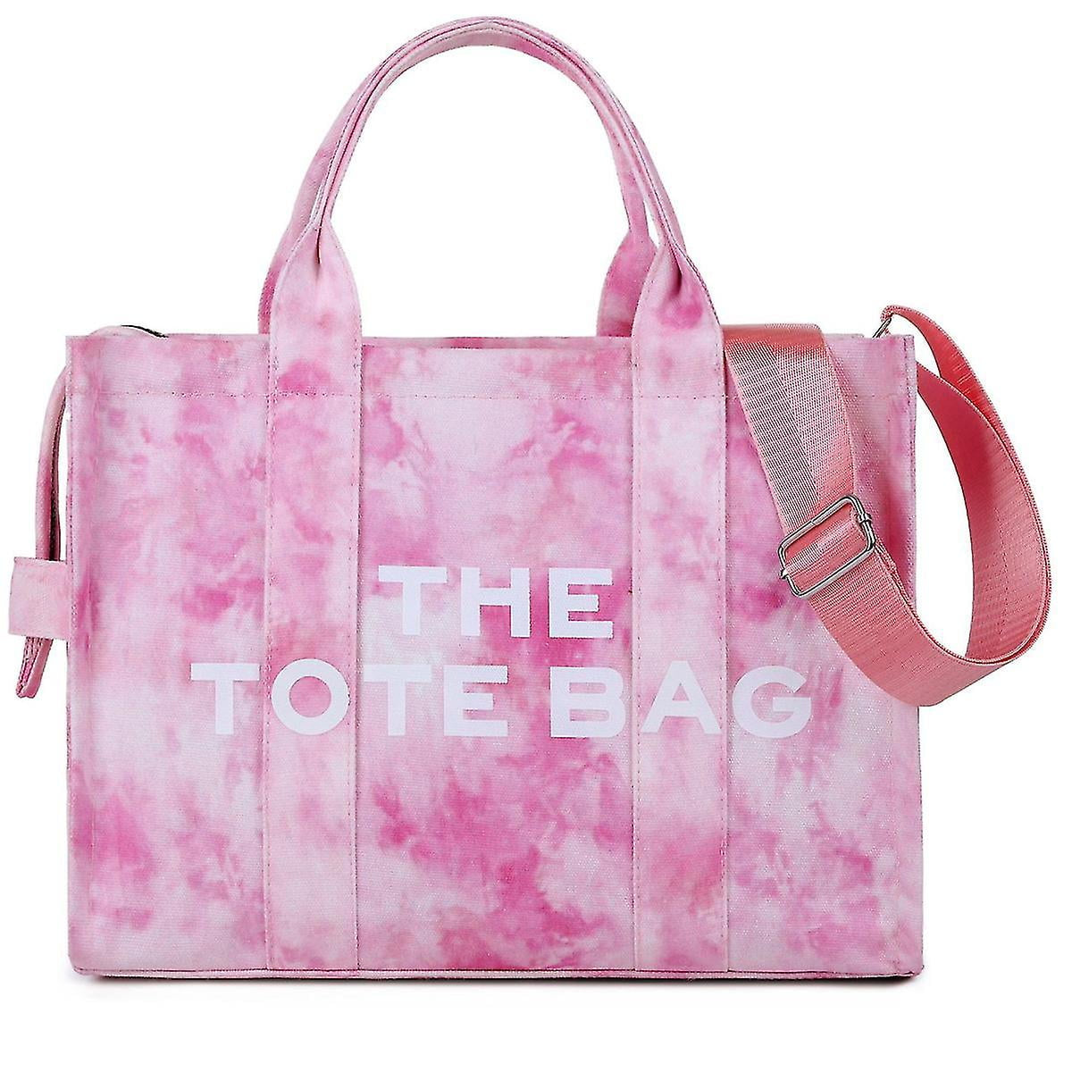 Simple Versatile Tote Bag New Letter Canvas Shoulder Bag Waterproof Women Handbag Fashion Tie Dyed Crossbody Bag