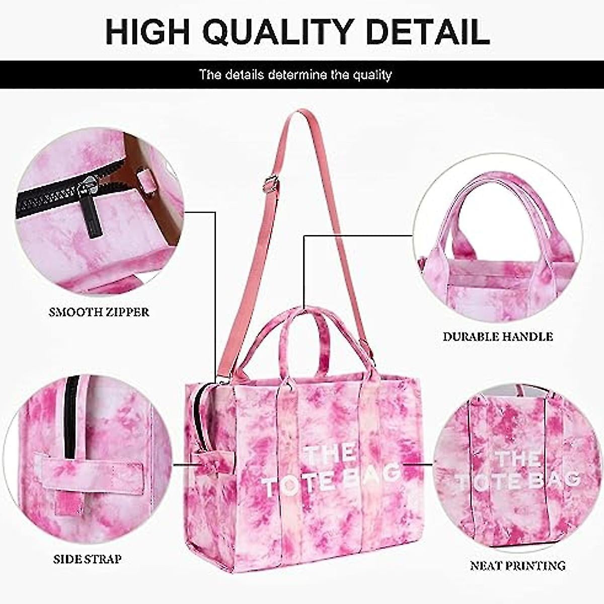 Simple Versatile Tote Bag New Letter Canvas Shoulder Bag Waterproof Women Handbag Fashion Tie Dyed Crossbody Bag