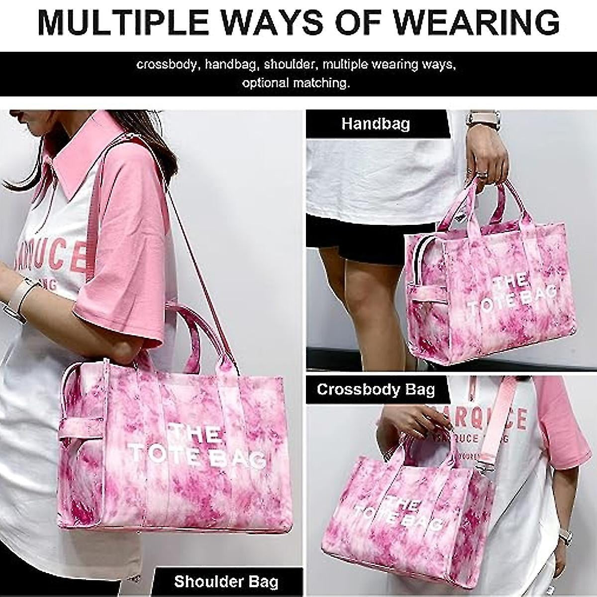 Simple Versatile Tote Bag New Letter Canvas Shoulder Bag Waterproof Women Handbag Fashion Tie Dyed Crossbody Bag