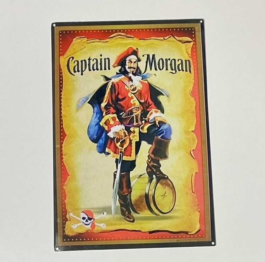 Captain Morgan’s Metal Tin Sign    Size 12”x8”