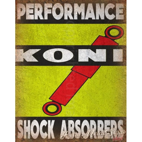 Koni Shock Absorbers vintage garage metal tin sign wall Size 12”x8”