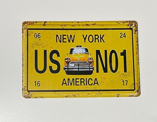 New York City Cab Metal Tin Sign Size 12”x8”