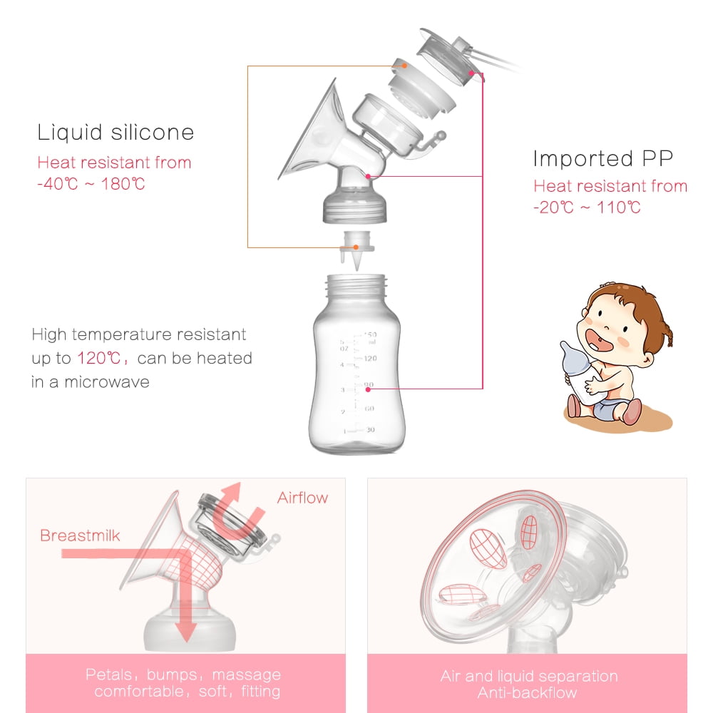 Electric breast pump unilateral and bilateral breast pump manual silicone breast pump baby breastfeeding accessories for Work, Travel and Home