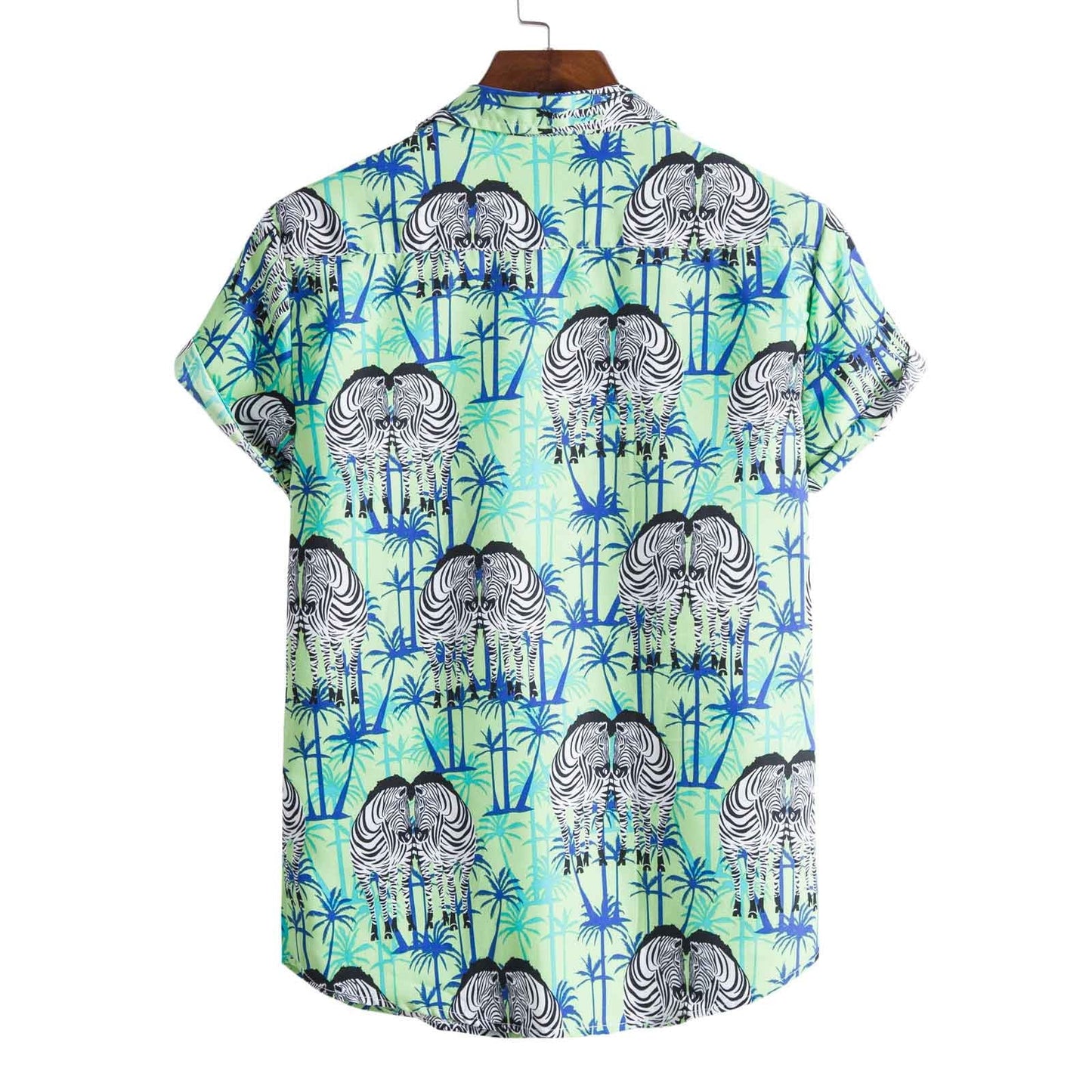 Mens Fashion Ethnic Short Sleeve Casual Printing Hawaiian Shirt Blouse T-shirt