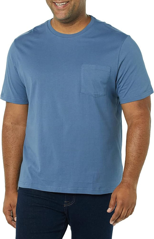 Amazon Essentials Mens Big & Tall Short-Sleeve Crewneck T-Shirt W/Pocket