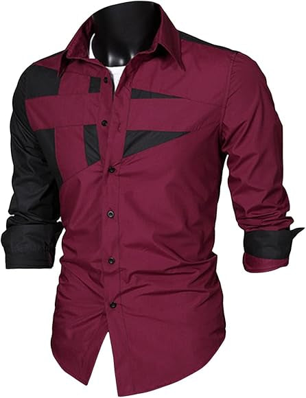 Men's Collar Long Sleeve Casual Shirt Slim Fit