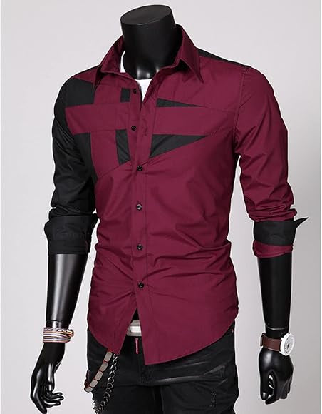 Men's Collar Long Sleeve Casual Shirt Slim Fit