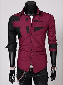 Men's Collar Long Sleeve Casual Shirt Slim Fit