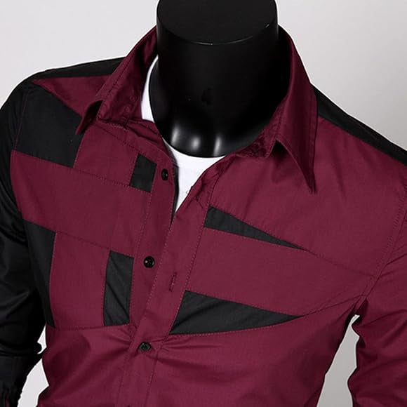 Men's Collar Long Sleeve Casual Shirt Slim Fit