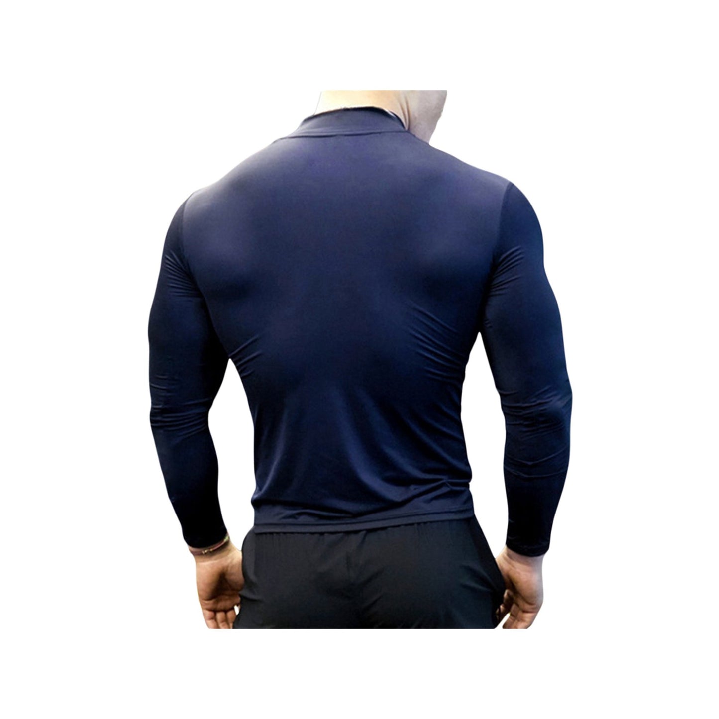 Men Sports Shirt, Long Sleeve Elastic Quick Drying Tops Fitness Running Casual Clothing