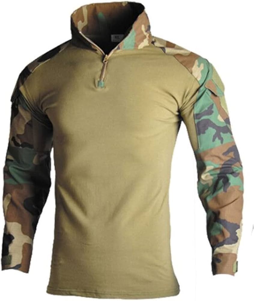 Men Outdoor Hunting Shirt Camo1 Tactical Army Uniform Long Sleeves Combat Equipment Hiking Clothes