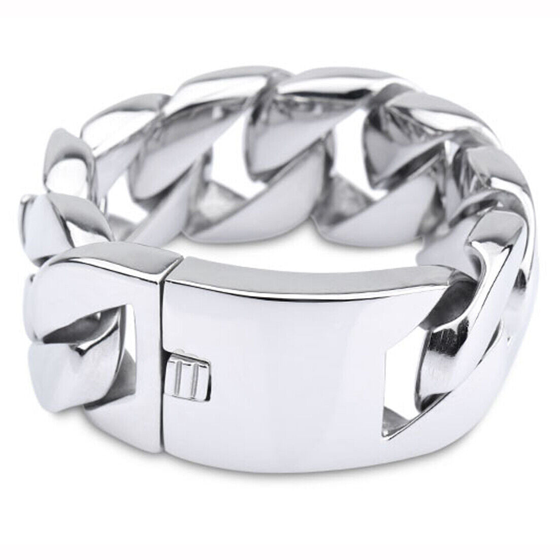 Helloice 32mm 316L Stainless Steel Cuban Bracelet in Silver