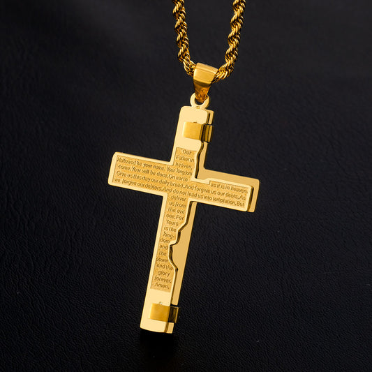 Helloice Lord's Prayer Stainless Steel Cross Pendant
With 22inch chain