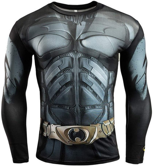 Men Compression T-Shirt Long Short Sleeve Fitness Shirt Super Heroes Tops for Sports