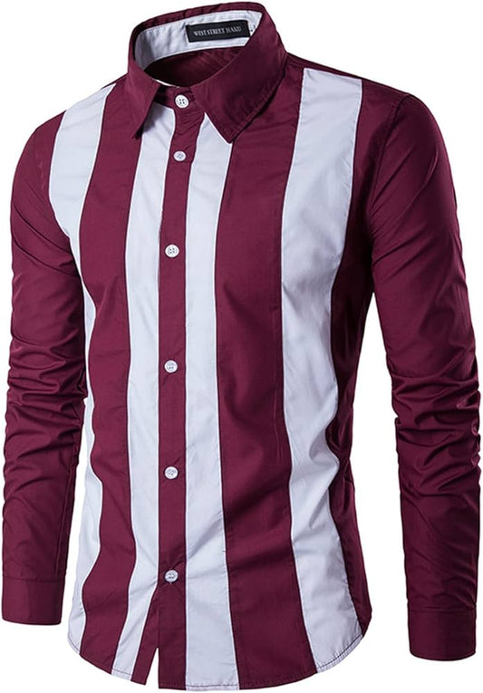 Men's Casual Dress Shirt Slim Regular Standard Fit Business Shirts Button Down Long Sleeve Tops Classic