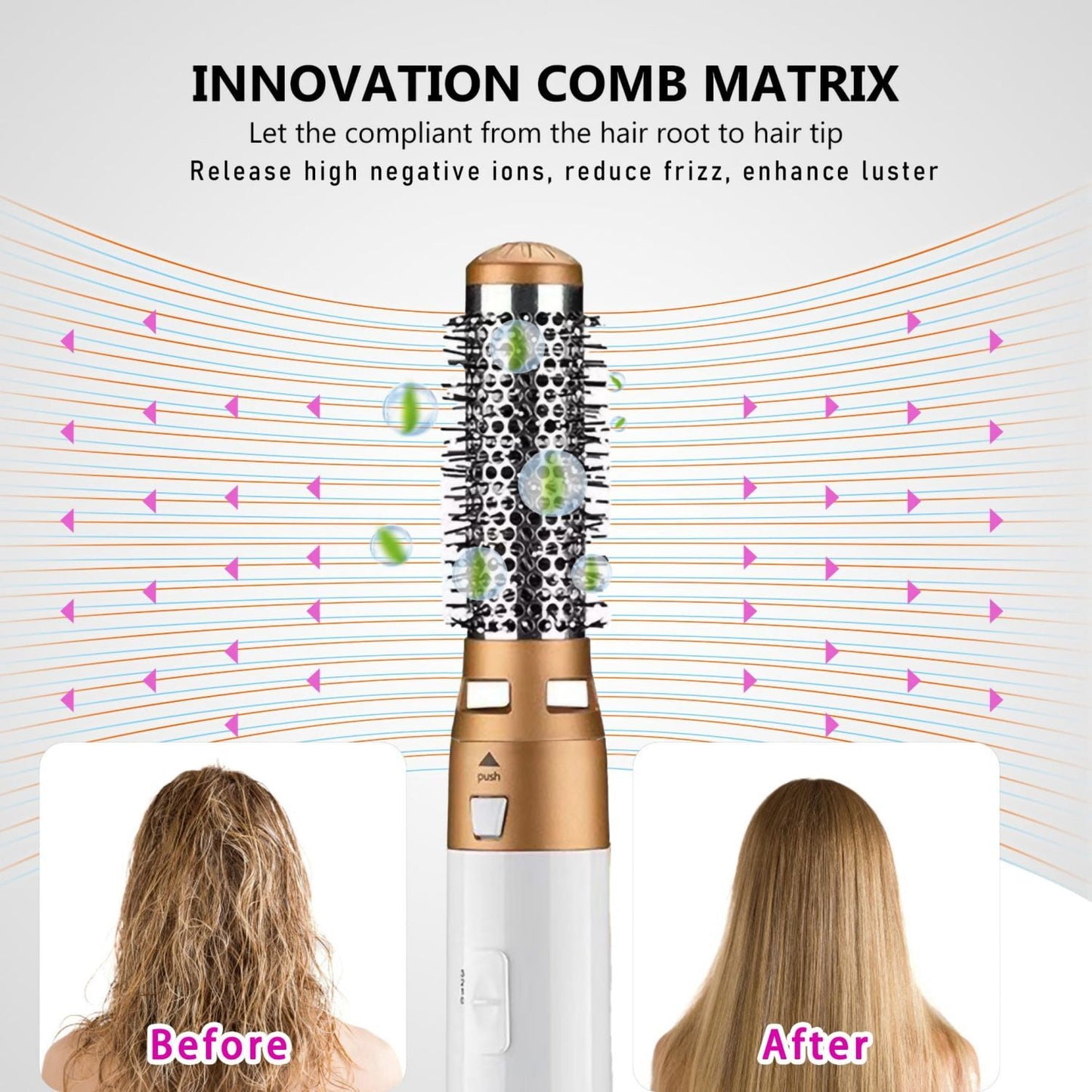 5 in 1 Blow Dryer Brush for Drying Straightening Curly Hair Volume Multi-Hair Style, Platinum