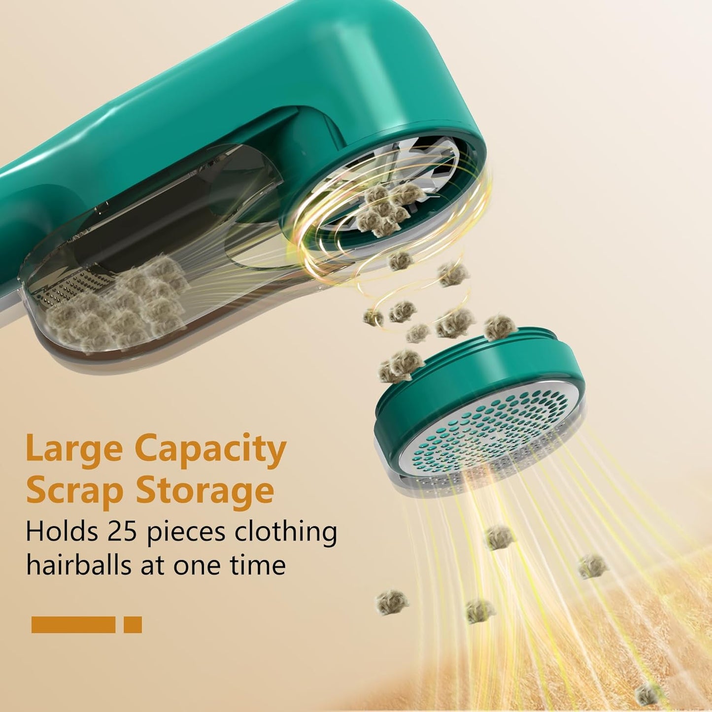 Large Size Electric Charging Fabric Shaver and Lint Remover Large Capacity Scrap Storage, Quickly and Effectively Remove Fluff, Lint, and Bobbles (Dark Green)