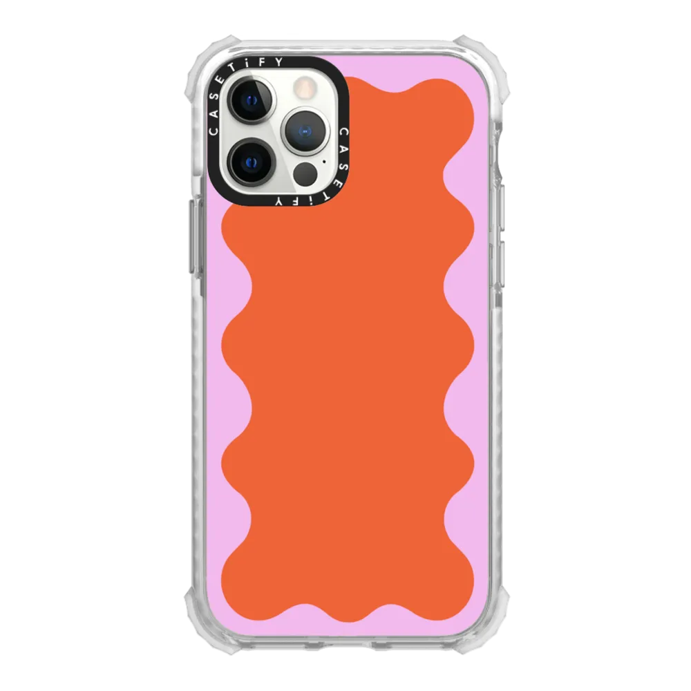 CASETiFY Pink Wavy Border on Orange For Apple iPhone 12 Pro