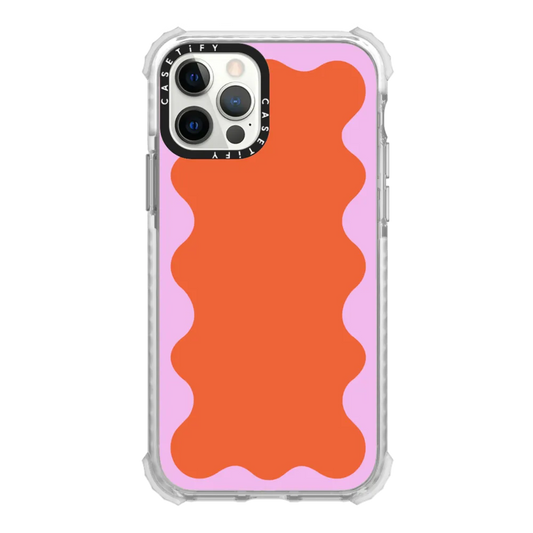 CASETiFY Pink Wavy Border on Orange For Apple iPhone 12 Pro