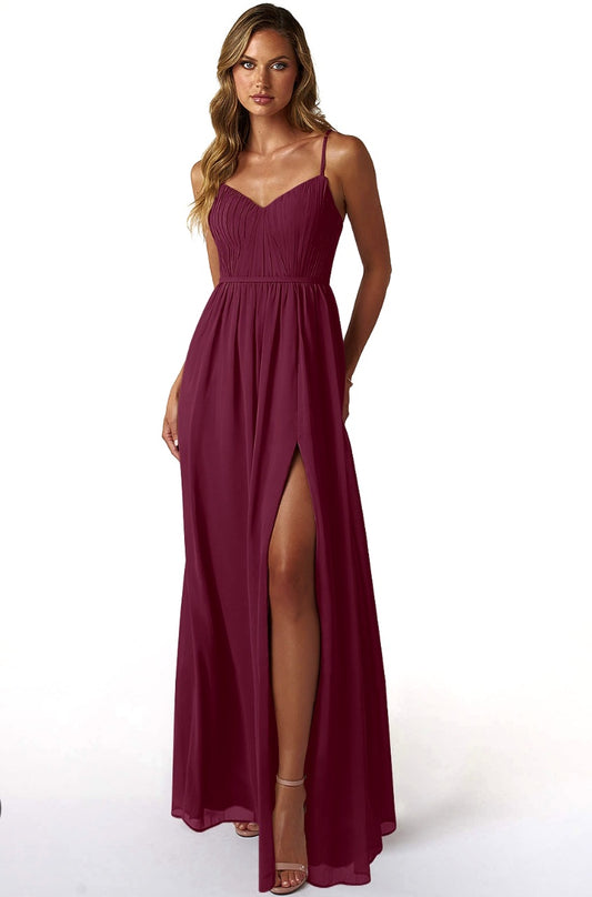 Azazie Zuma formal bridesmaid dress in cabernet