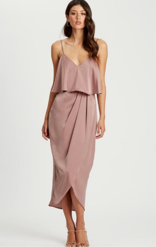 The chancery ivy midi dress in mauve