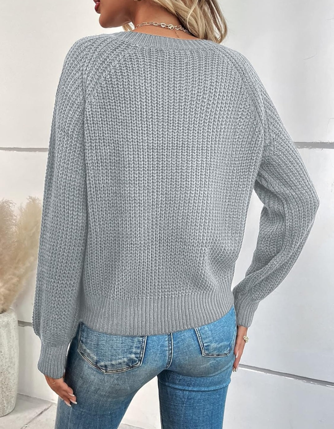 Womens grey knit sweater