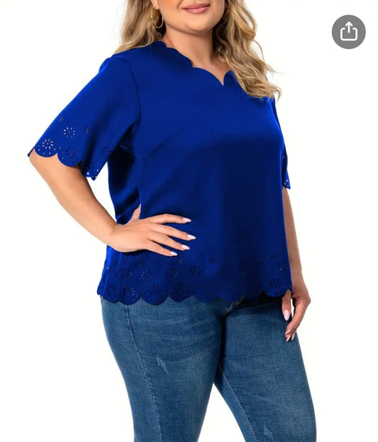 Womens plus size blue blouse