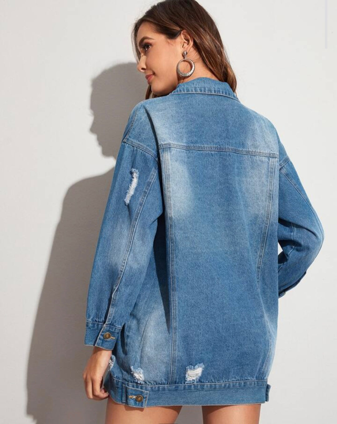 Womens distressed denim jacket