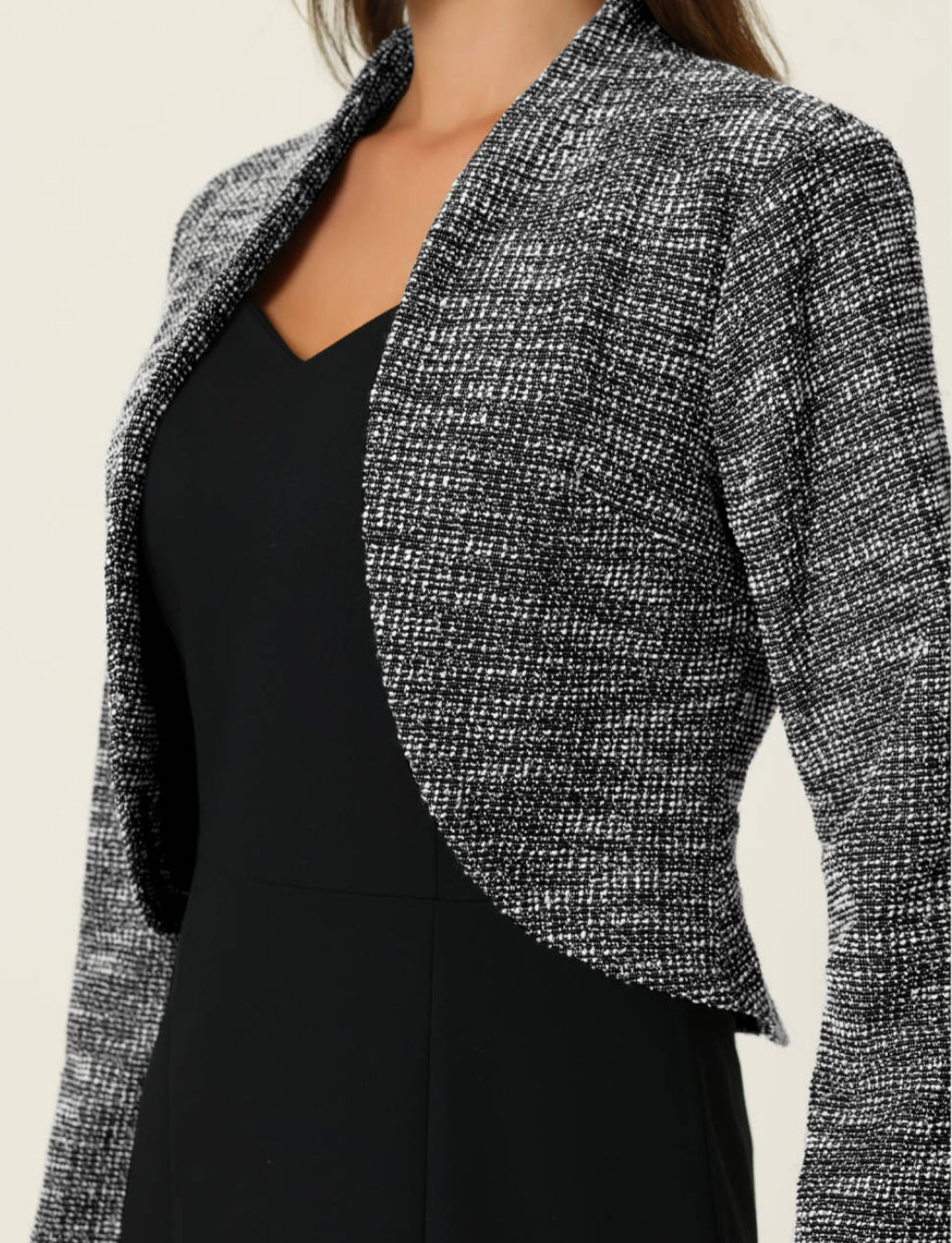 Womens crop tweed blazer top